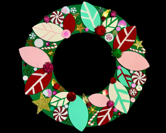 Completed Holiday Wreath Craft Kit